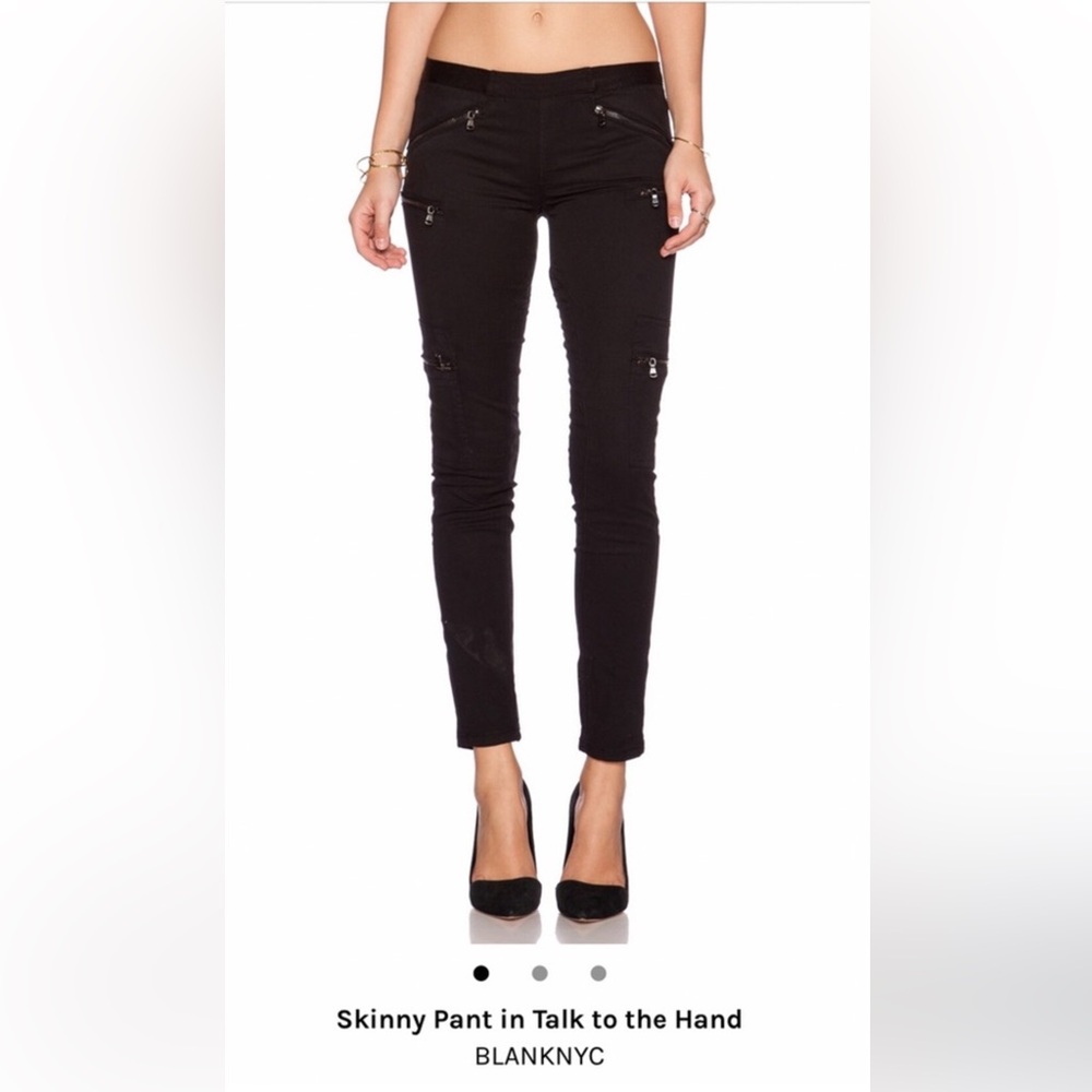 Women’s BLANKNYC Talk To The Hand Black Zipper Detail Skinny Pants 25